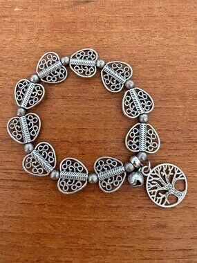 NWOT Italian Boho Tree of Life Filigree Bracelet